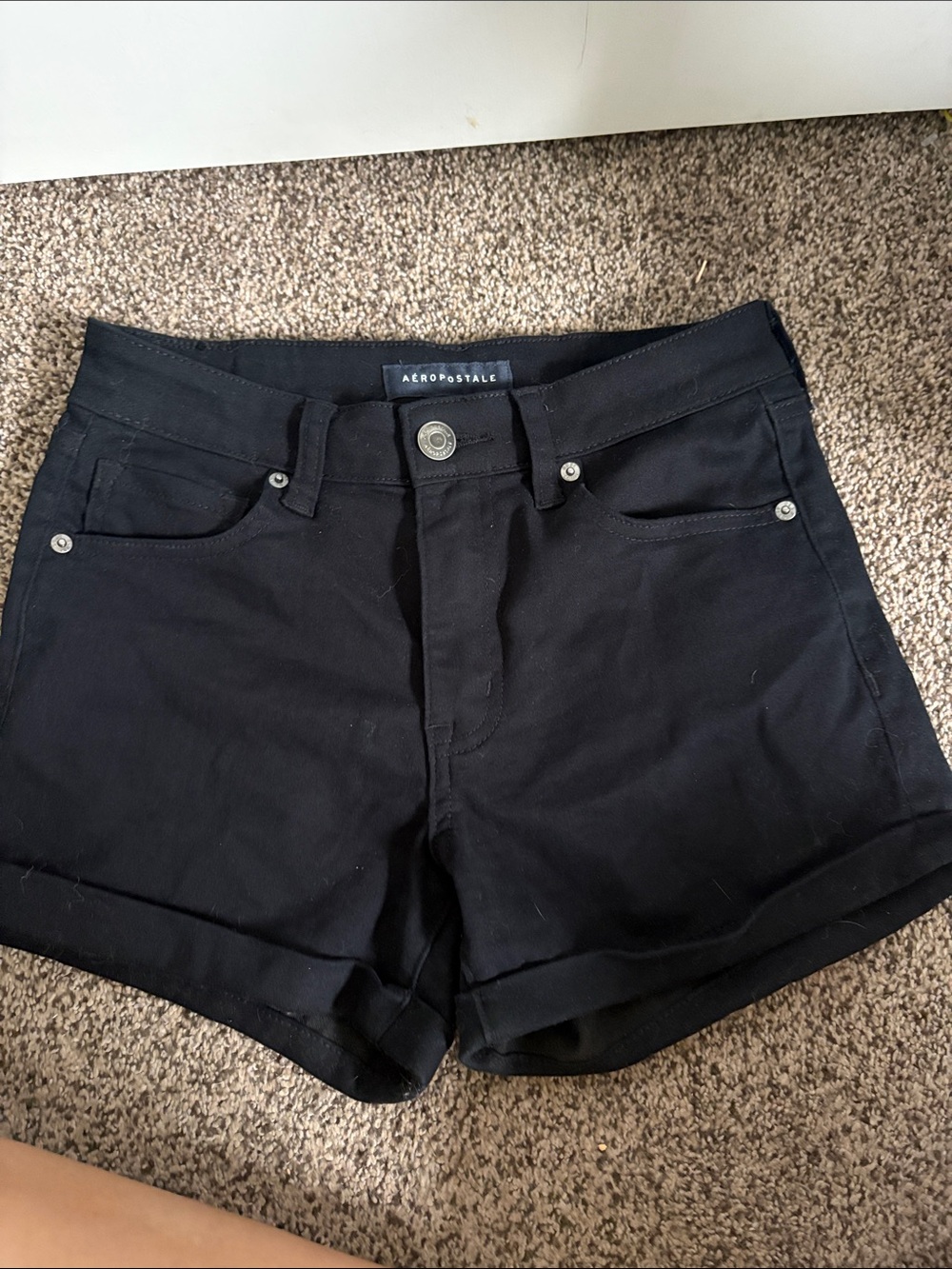 Aeropostale Women's Black Denim Jean Shorts